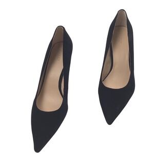 Lauren Ralph Lauren Black Velvet Pointed Toe Pumps RLL Logo Heels Womens 11B